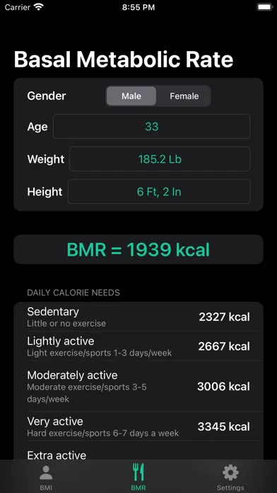 Tangkapan skrin BMI Calculator Simple