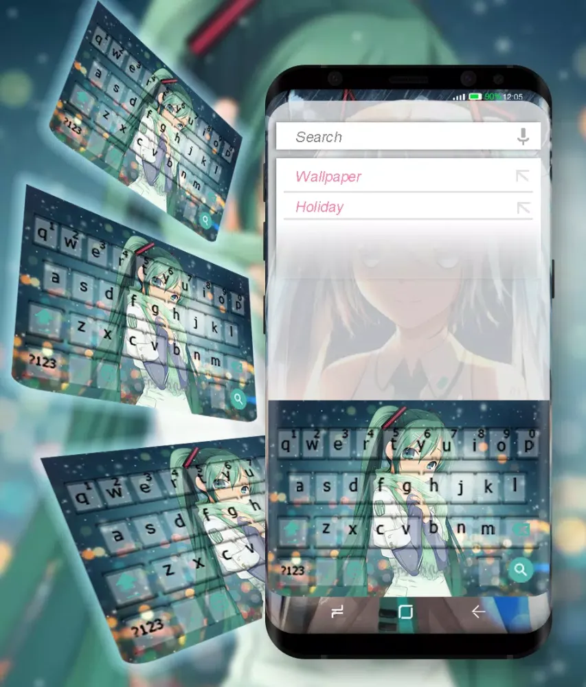 Ảnh chụp màn hình của Miku Hatsune Keyboard Theme