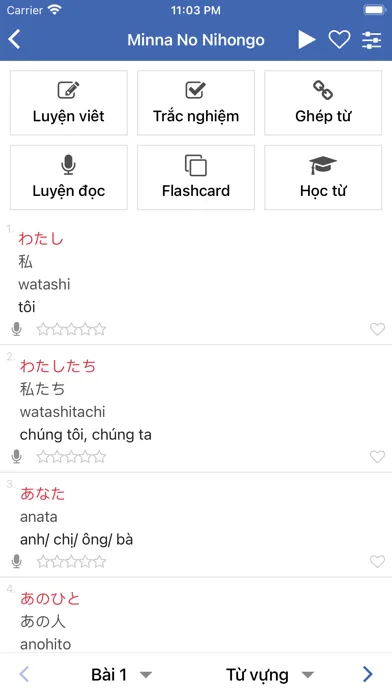 Capturas de pantalla de Học tiếng Nhật N5 N1 - Mikun