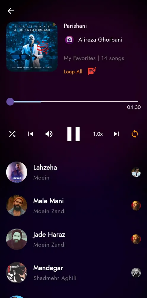 Tangkapan skrin MTMusic