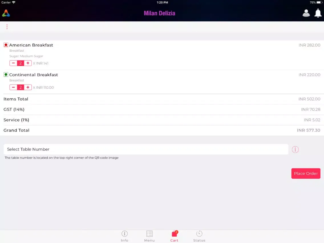 ภาพหน้าจอของ MyMilan Biz iPad 