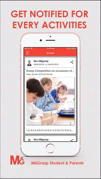 Capturas de pantalla de MilGrasp Student & Parent