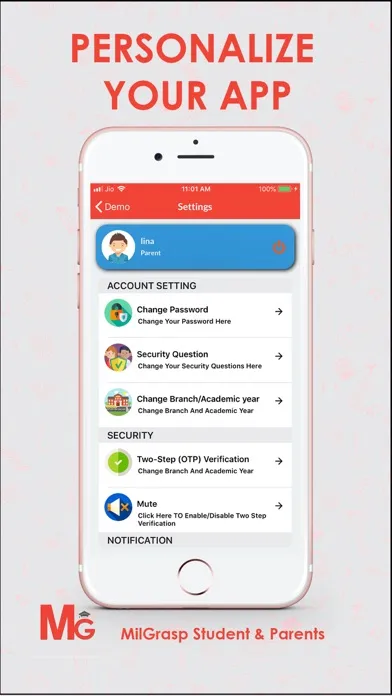 Capturas de pantalla de MilGrasp Student & Parent