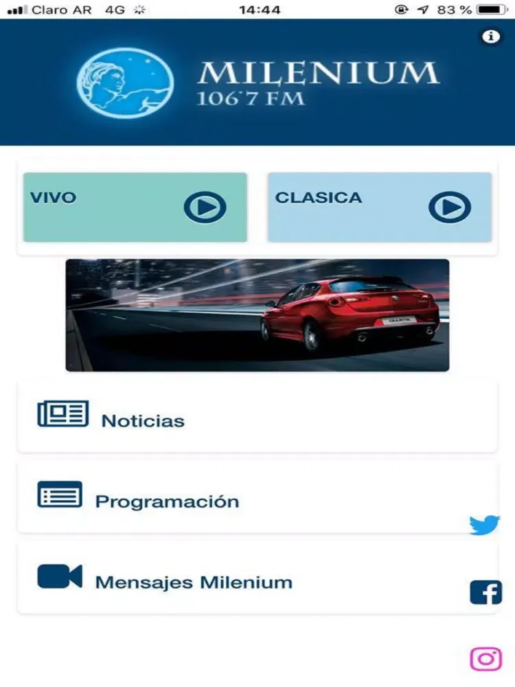 Milenium 106.7 FM iPad  Screenshots