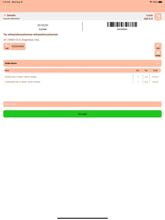 Capturas de pantalla de Whoosh Merchant Iraq iPad 
