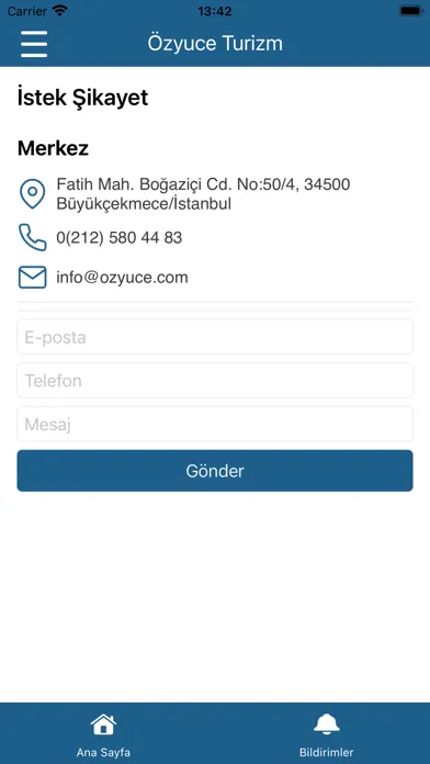 Screenshot di Özyüce Turizm