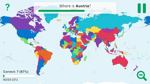 Capturas de tela do StudyGe - World Geography Quiz