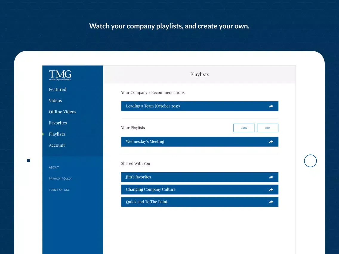 Capturas de pantalla de TMG Leadership Accelerator iPad 