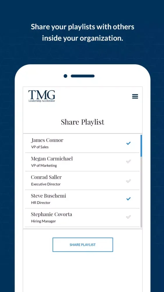 Capturas de pantalla de TMG Leadership Accelerator