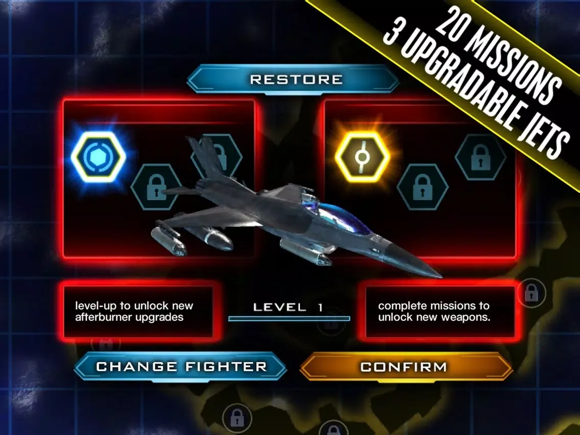 Tangkapan skrin Benjamin Jet Fighters iPad 