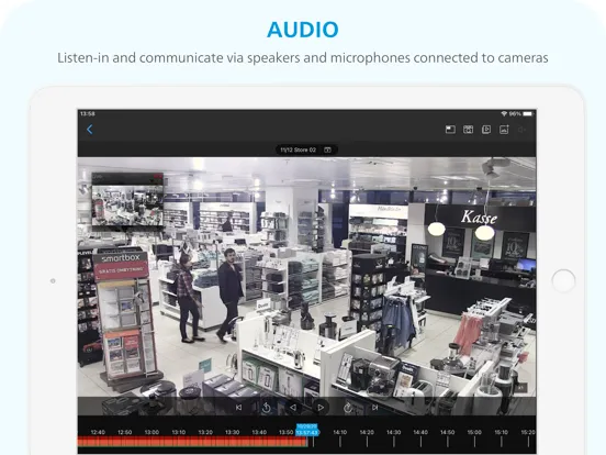 Capturas de tela do XProtect® Mobile iPad 