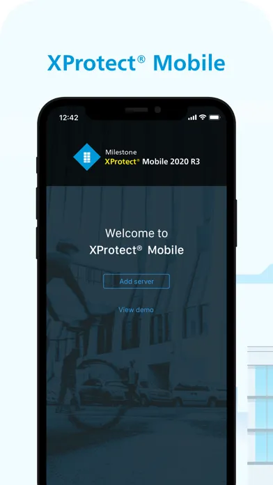 Capturas de tela do XProtect® Mobile