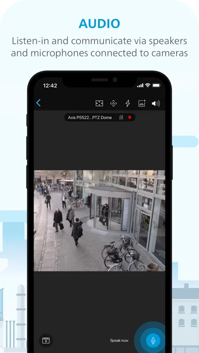 Capturas de tela do XProtect® Mobile