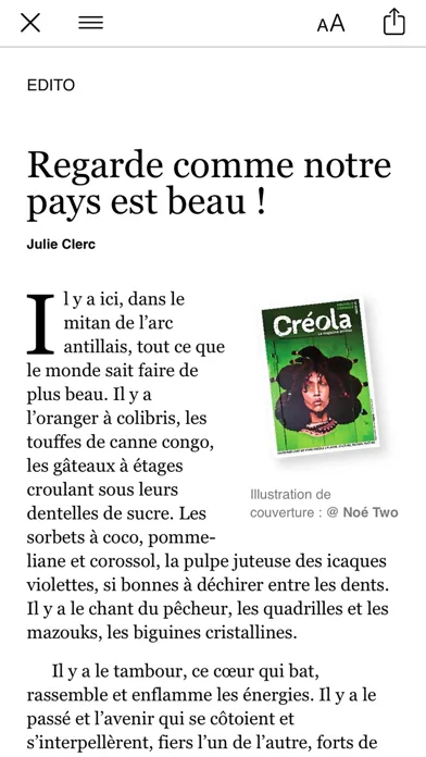 Ảnh chụp màn hình của Créola Magazine