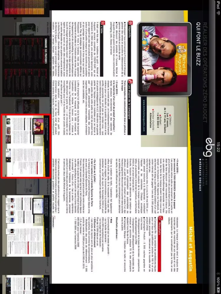 Capturas de tela do EBG Internet Marketing 2011 iPad 