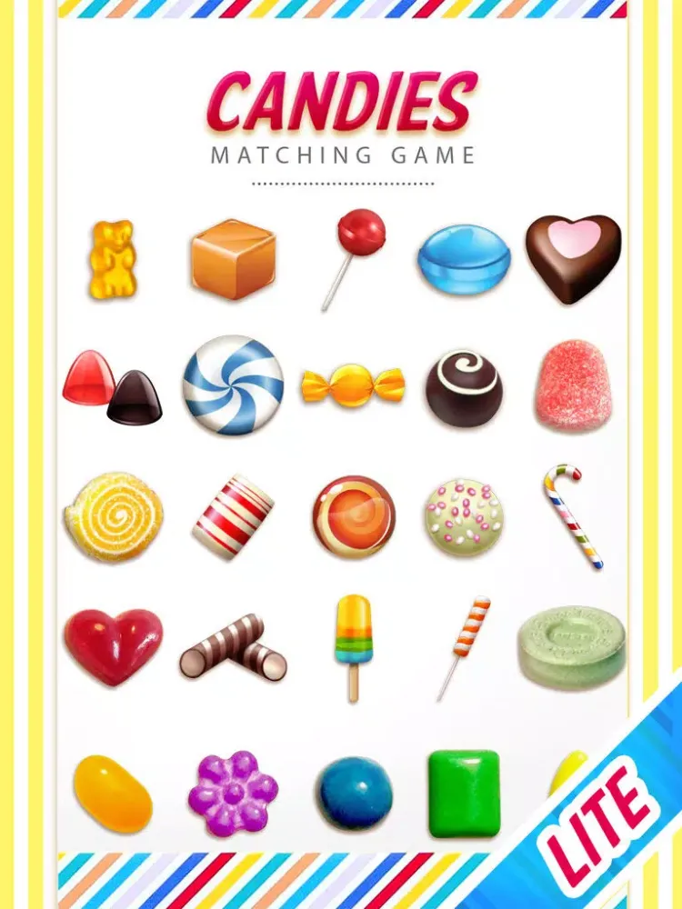 Candies Matching Game LITE iPad  Screenshots