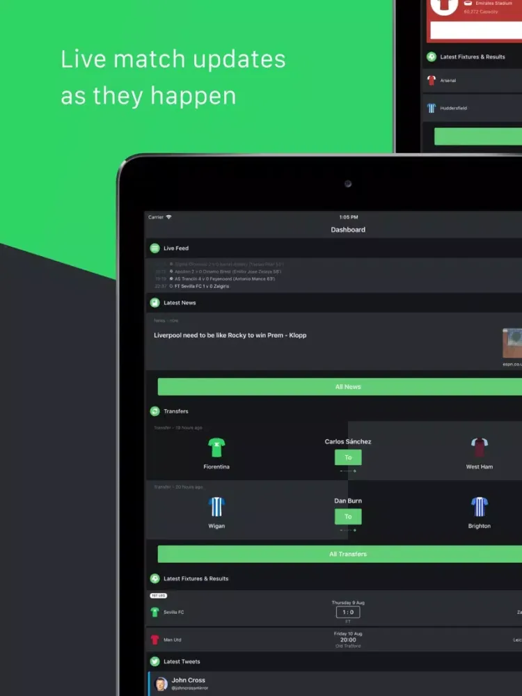 Extra Time: Live Football iPad 應用截圖