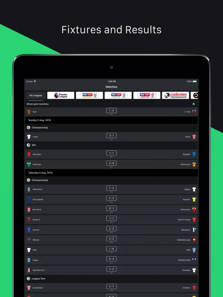 Extra Time: Live Football iPad 應用截圖