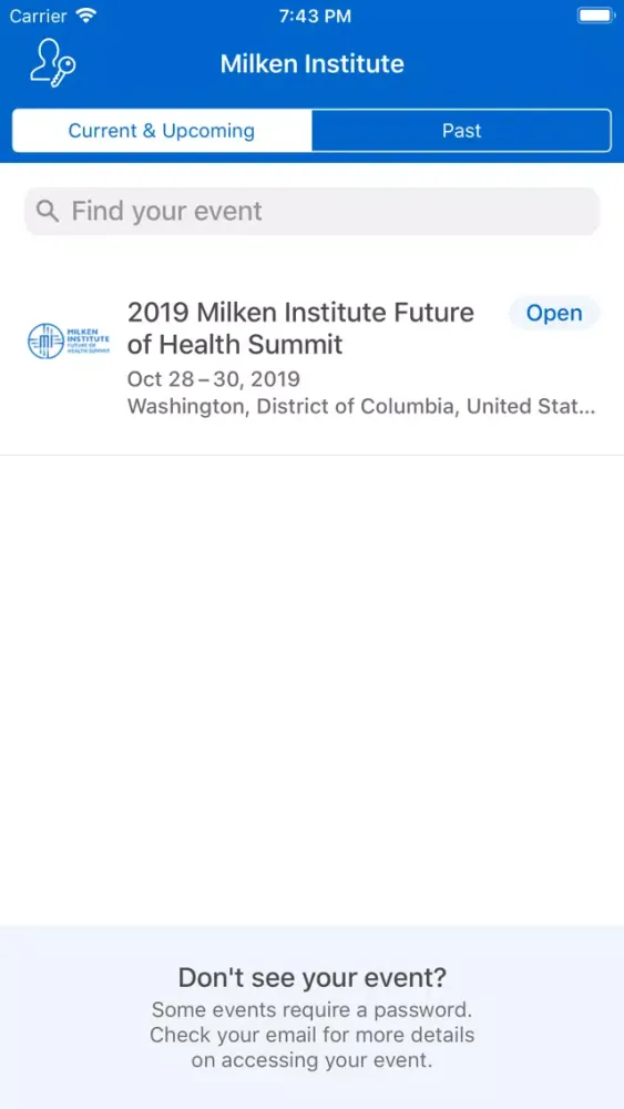 Screenshot di Milken Institute Events