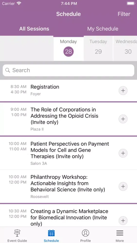 Screenshot di Milken Institute Events