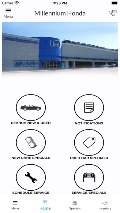 Ảnh chụp màn hình của Millennium Honda MLink