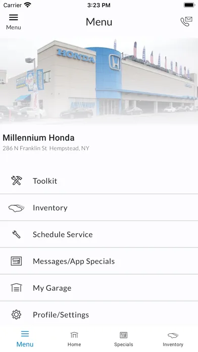 Ảnh chụp màn hình của Millennium Honda MLink