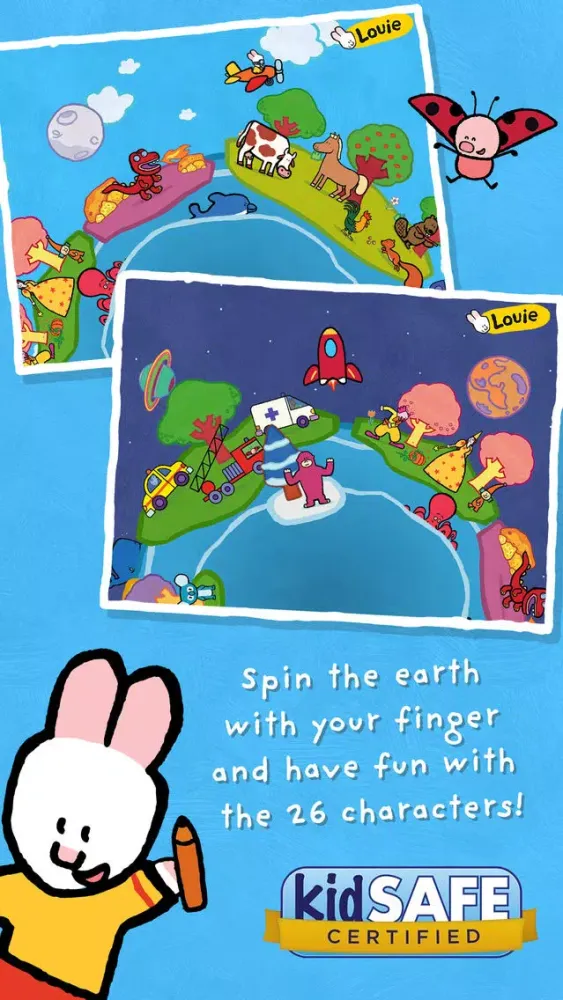 Tangkapan skrin Learn to draw and write with Louie - Educational games for 2 to 5 year old children