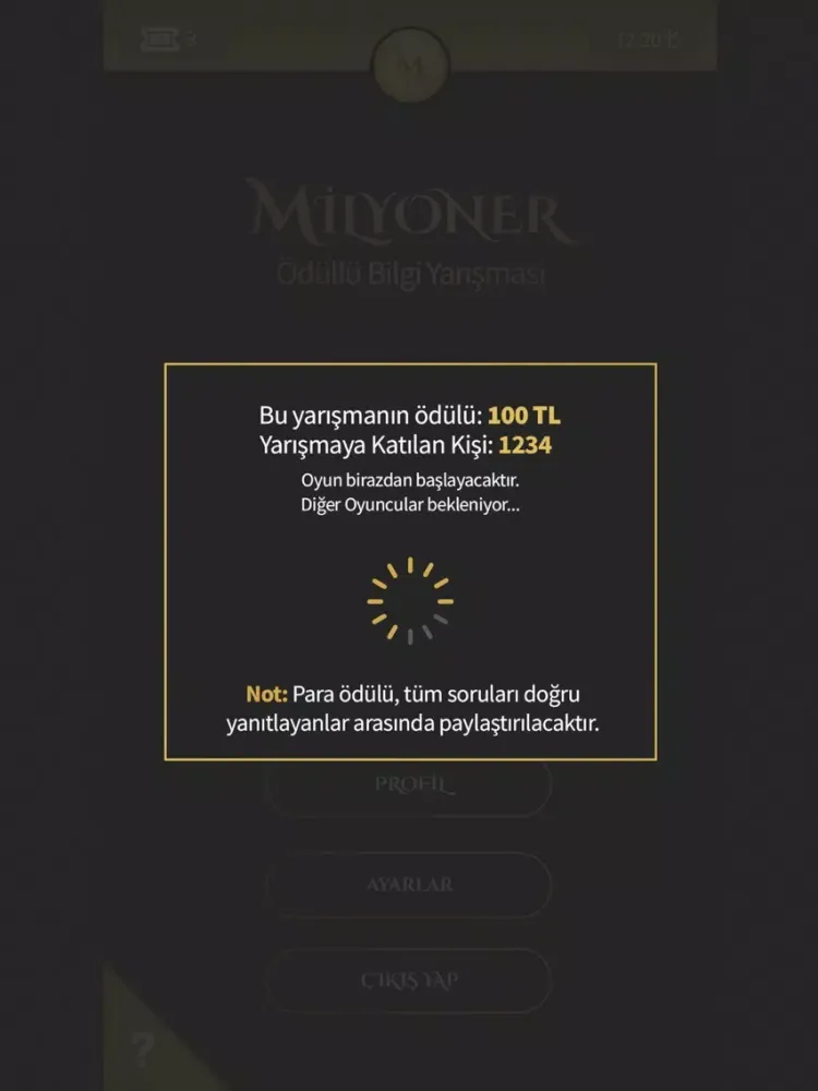 Milyoner Ödüllü Yarışma iPad  سکرین شاٹس