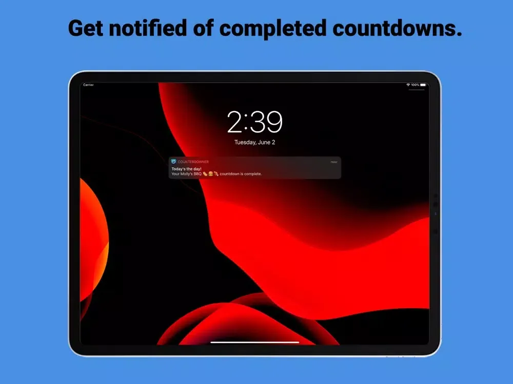 Tangkapan skrin CounterDowner iPad 