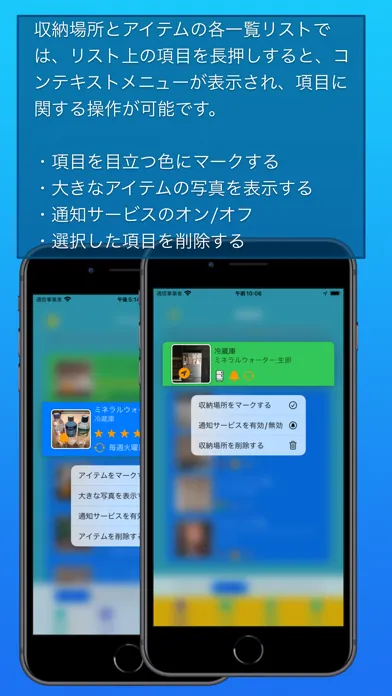 収納品リスト スクリーンショット