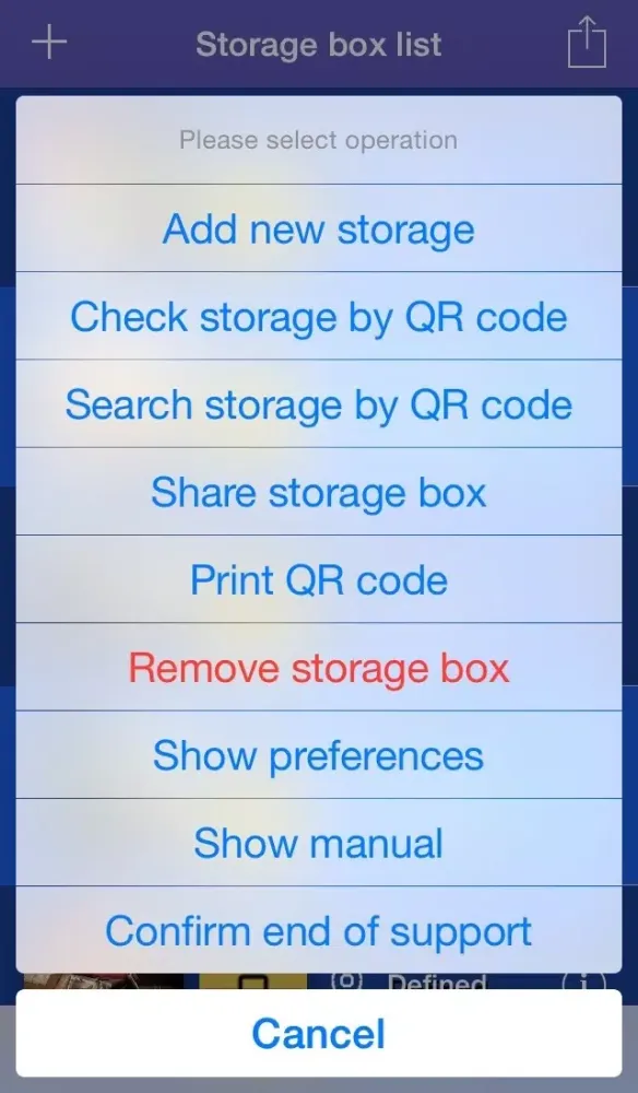 Zrzuty ekranu QRStorage