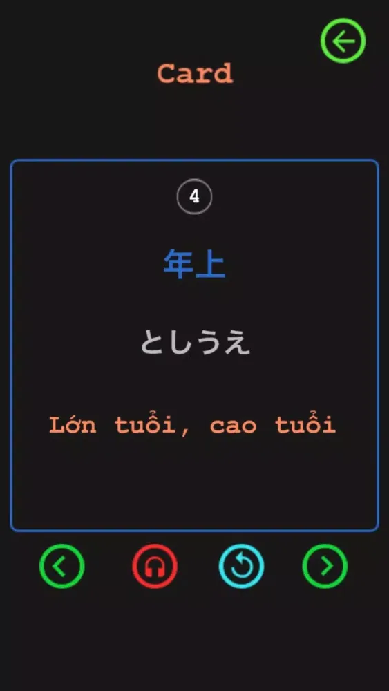 Captures d'écran de Từ vựng tiếng Nhật N5 đến N1
