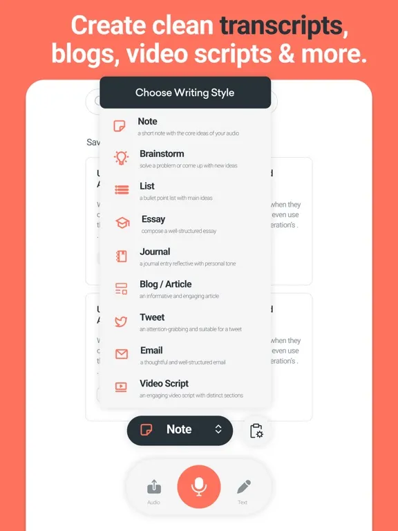 Tangkapan layar Mindclear: AI Note Taker Voice iPad 