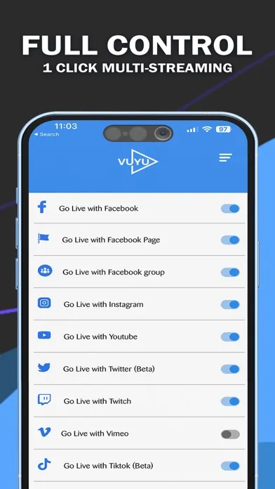Vuyu -Live-Multi Social Stream應用截圖