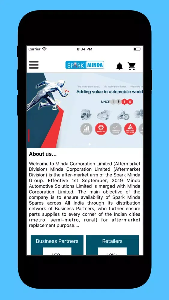 SPARK MINDA AFTERMARKET APP スクリーンショット
