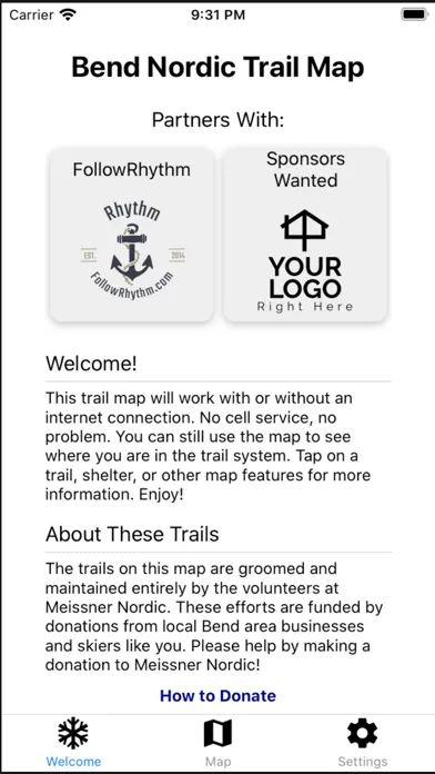 Bend Nordic Trail Map 스크린샷
