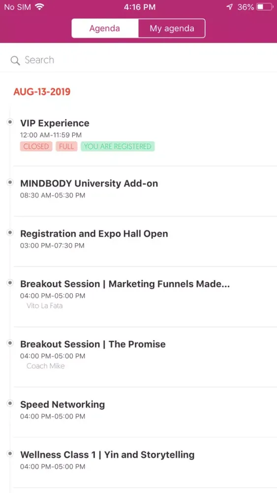 MINDBODY BOLD Conference स्क्रीनशॉट