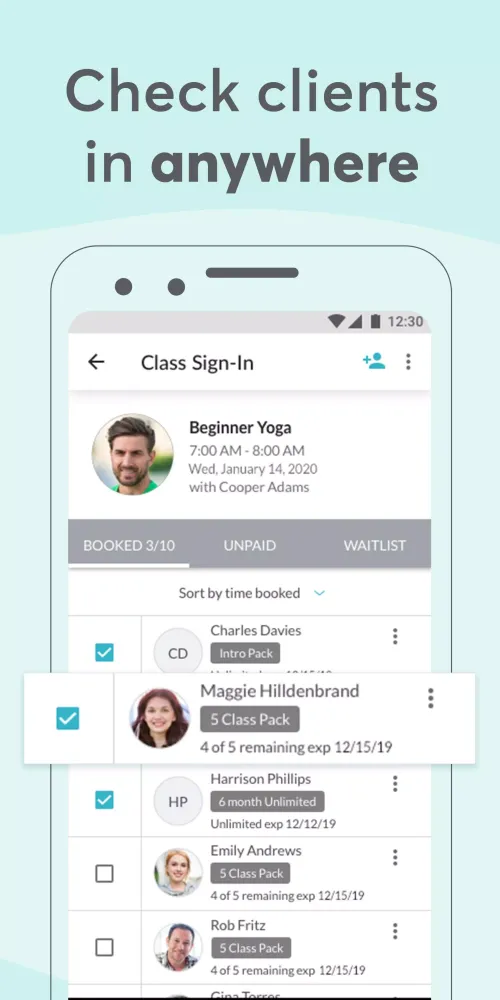 Captures d'écran de Mindbody Business