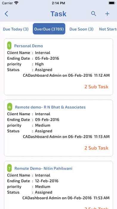 Capturas de tela do CADASHBOARD_