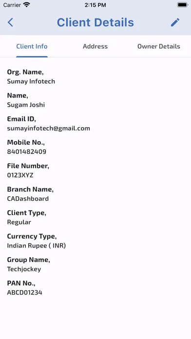 Capturas de tela do CADASHBOARD_