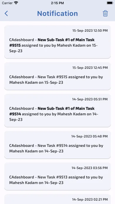 Capturas de tela do CADASHBOARD_