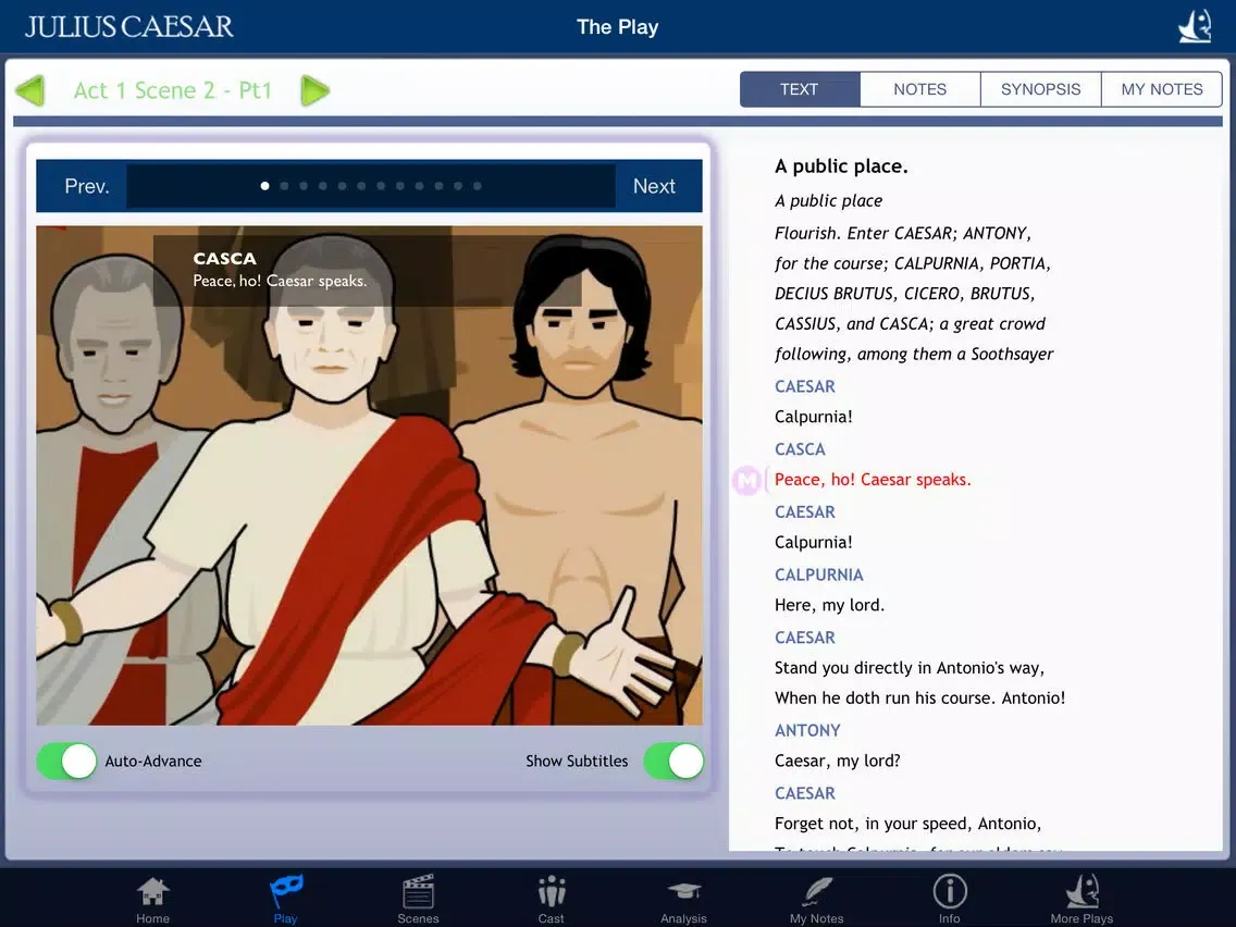 Shakespeare In Bits: Julius Caesar iPad 应用截图