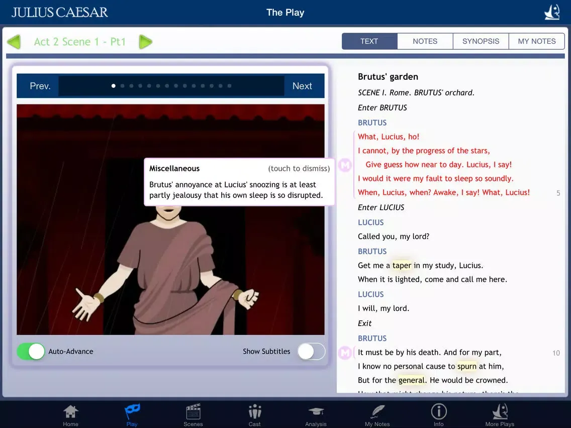 Shakespeare In Bits: Julius Caesar iPad 应用截图