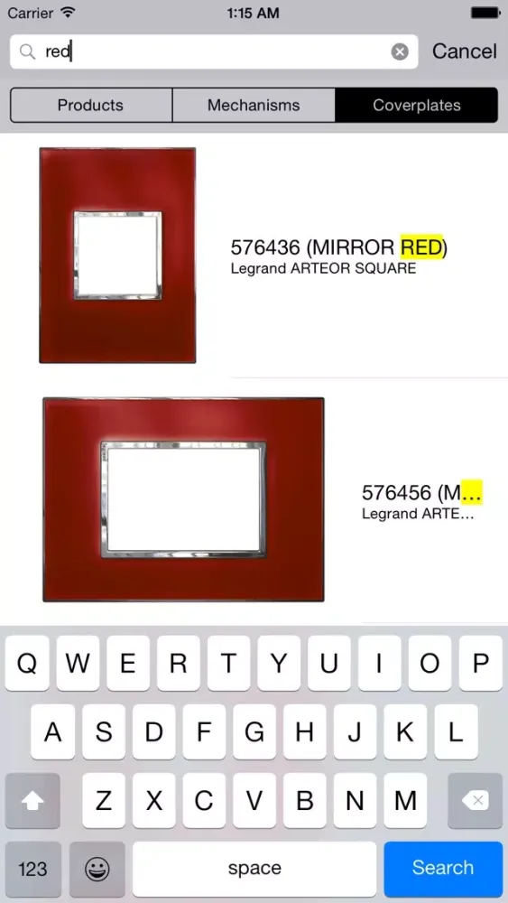 Capturas de tela do HPM Legrand Selector