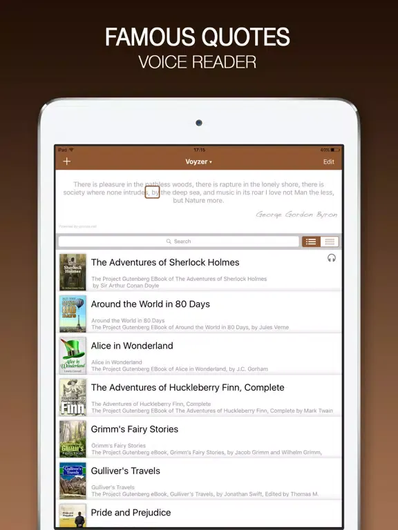 Captures d'écran de vBookz Audiobooks iPad 