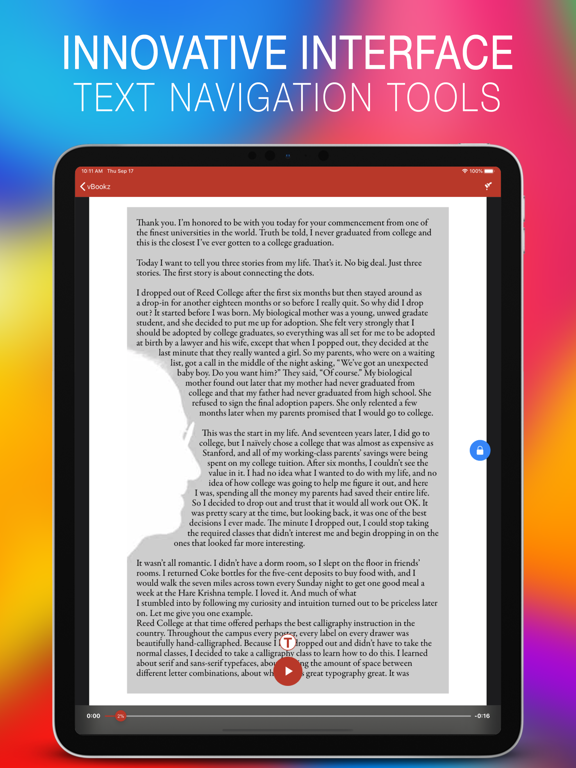 vBookz PDF Voice Reader iPad 应用截图