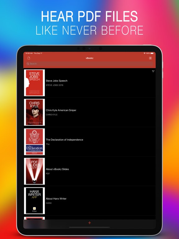 vBookz PDF Voice Reader iPad 应用截图