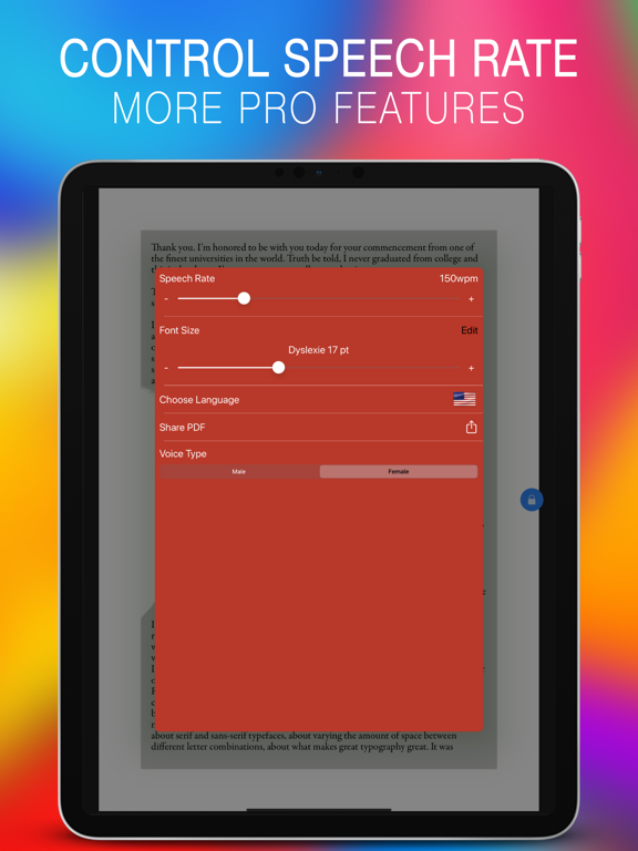 vBookz PDF Voice Reader iPad 应用截图