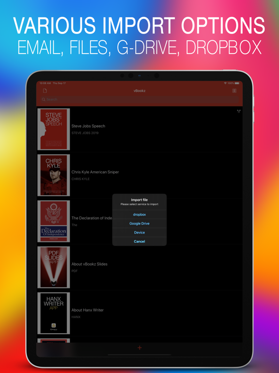 vBookz PDF Voice Reader iPad 应用截图