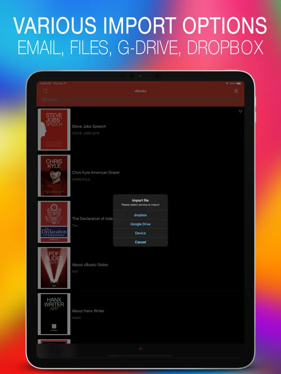 تصاویر vBookz PDF Voice Reader iPad 